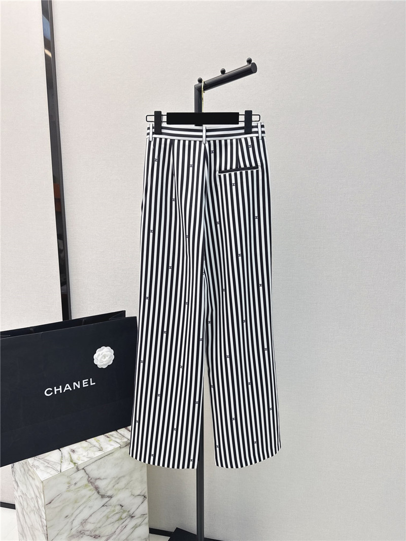 Chanel printed striped straight pants replica clothing