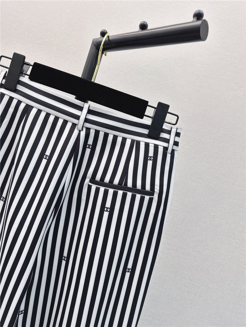 Chanel printed striped straight pants replica clothing