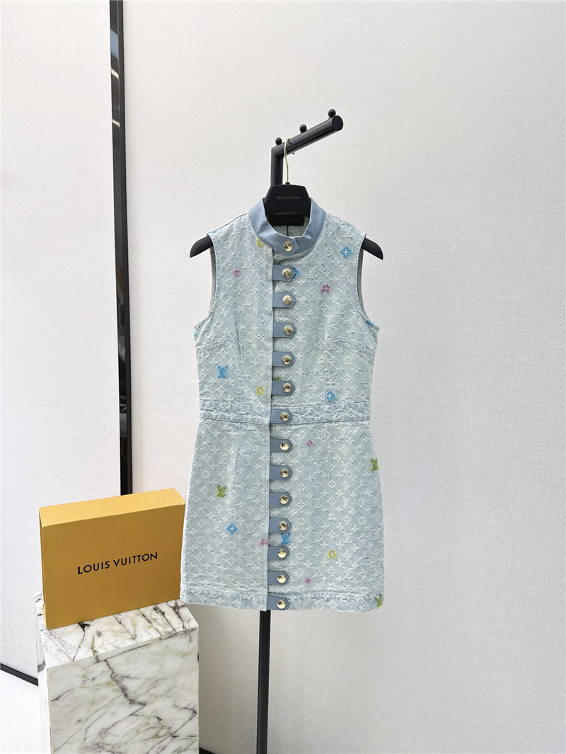 louis vuitton LV denim vest dress replica clothes