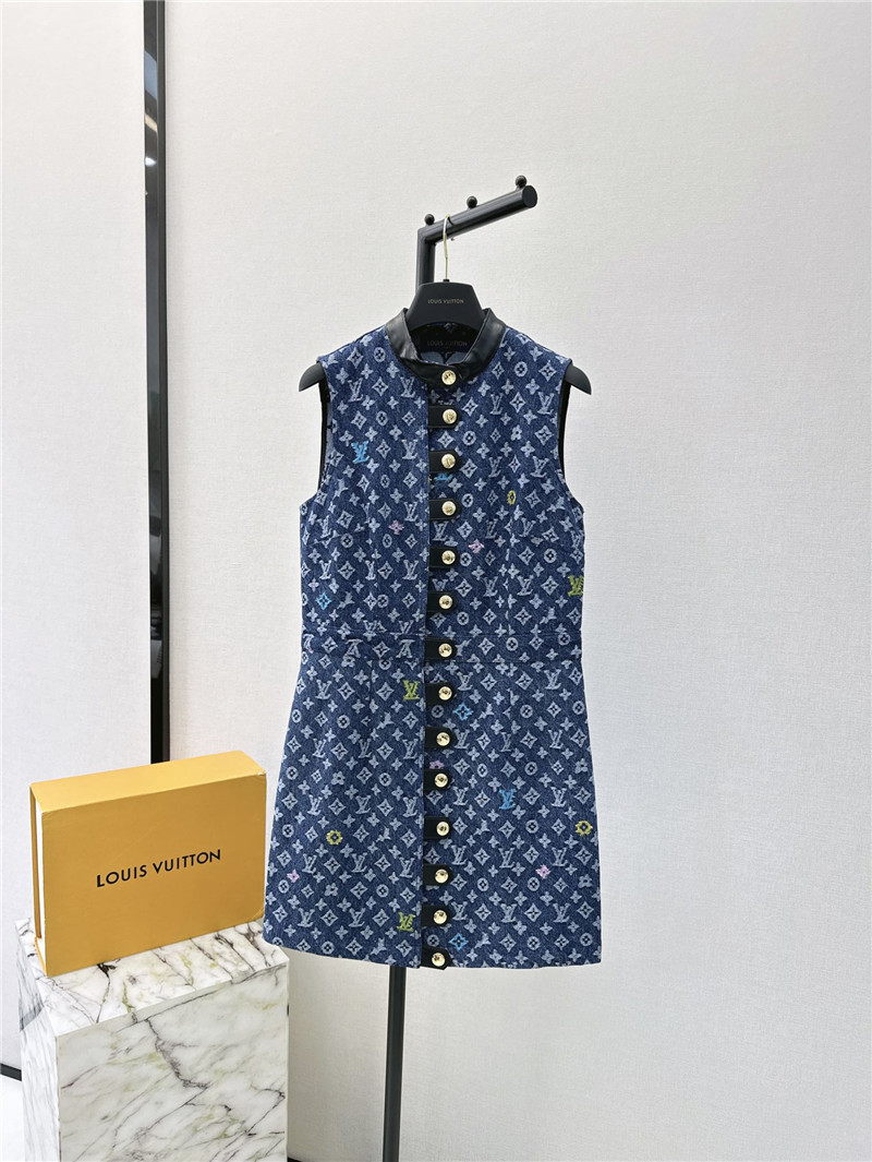 louis vuitton LV denim vest dress replica clothes