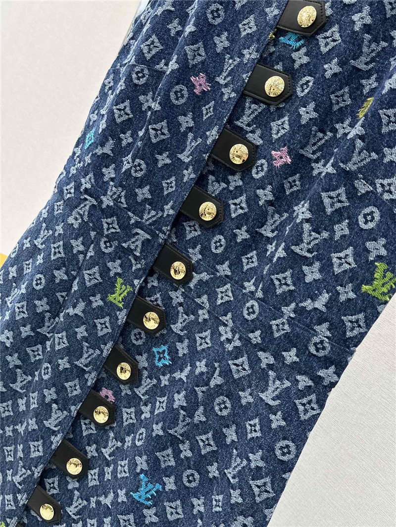 louis vuitton LV denim vest dress replica clothes