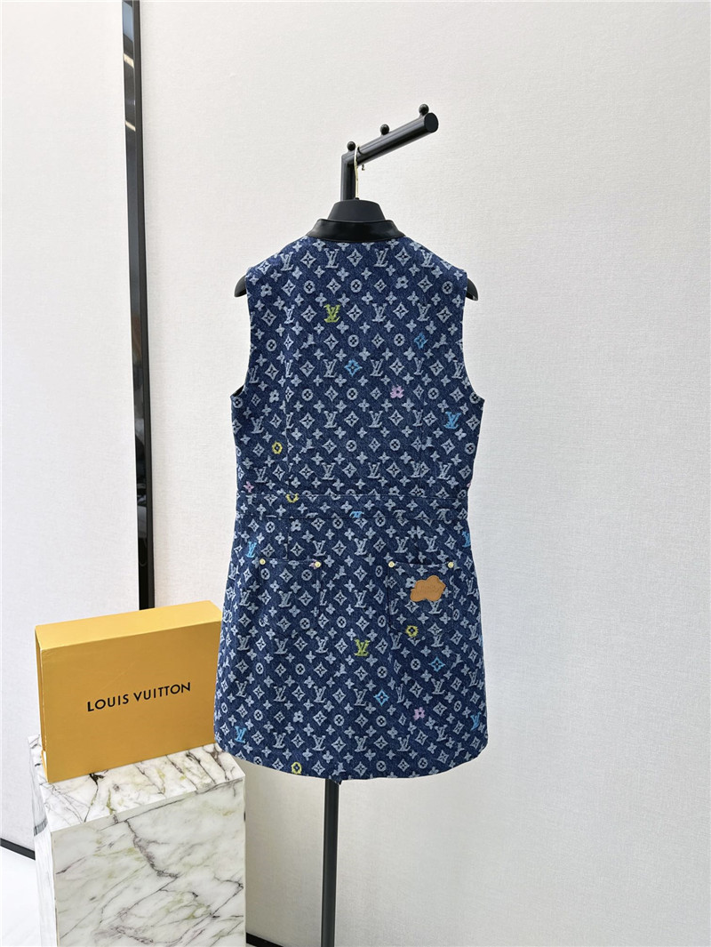 louis vuitton LV denim vest dress replica clothes