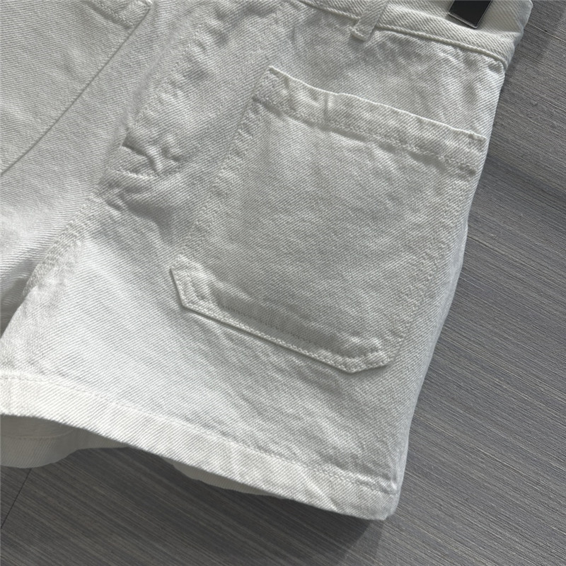 D10r straight white denim shorts replicas clothes