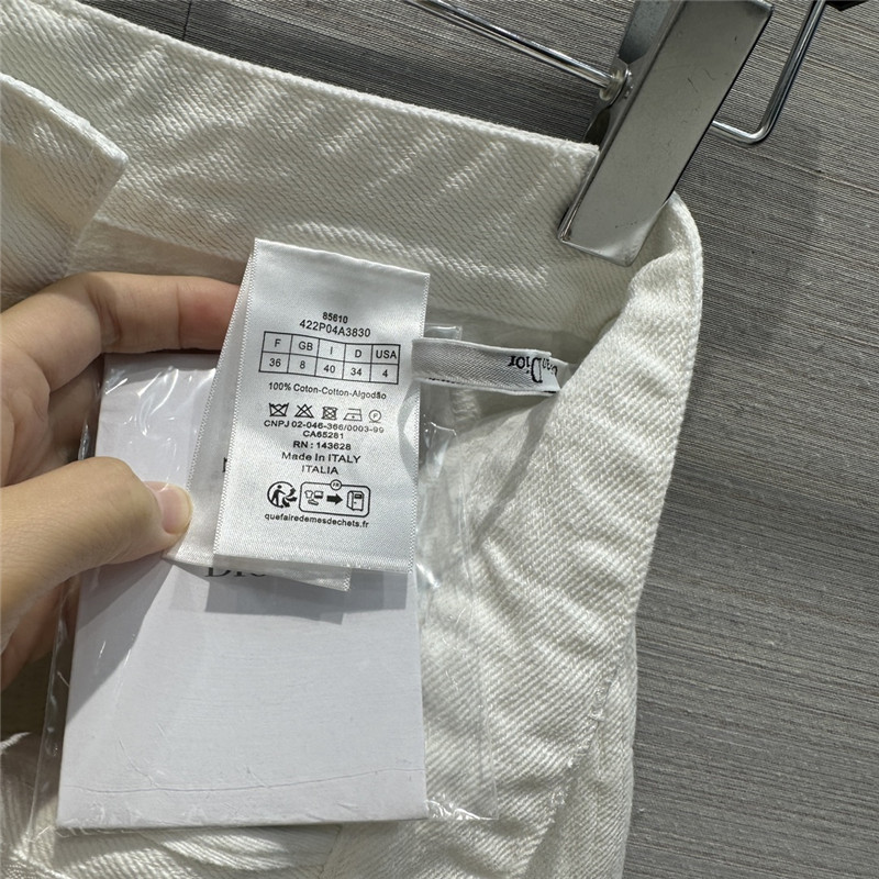 D10r straight white denim shorts replicas clothes