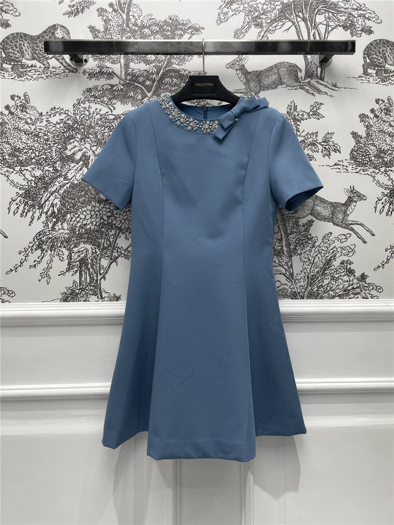 valentino round neck bow dress replicas clothes