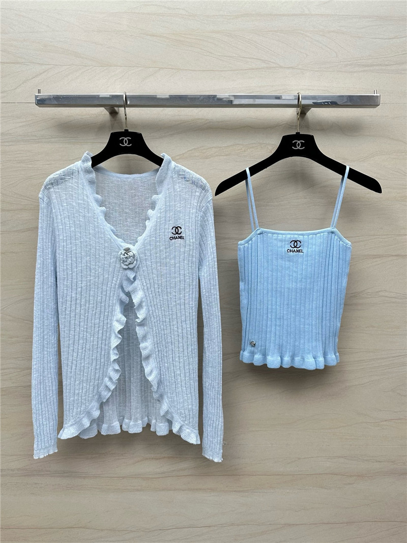 Chanel knitted cardigan + vest set replica clothes