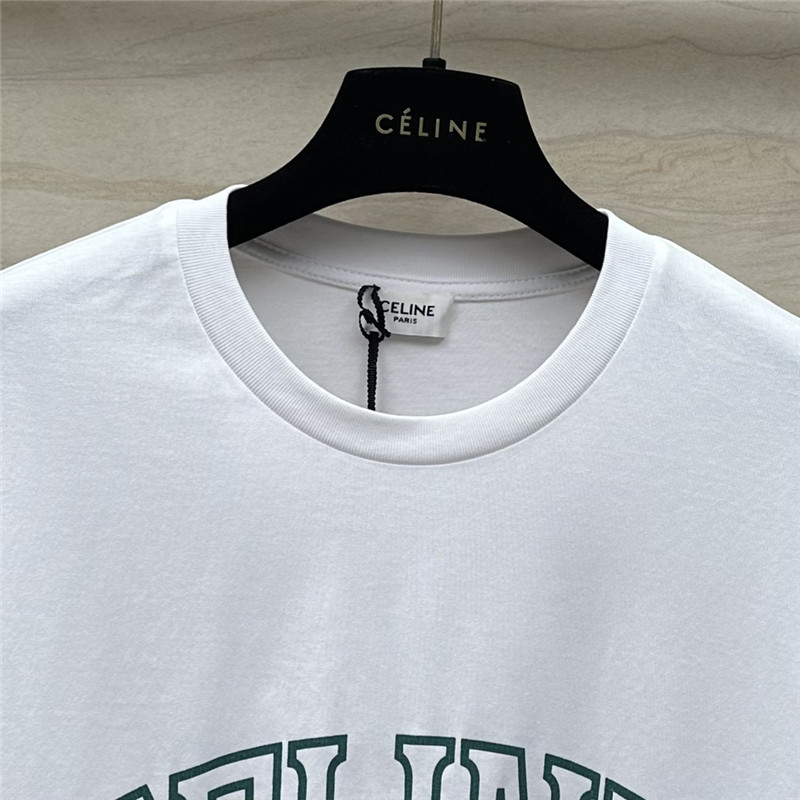 Ce1i*e letter logo printed white t-shirt replica clothing sites