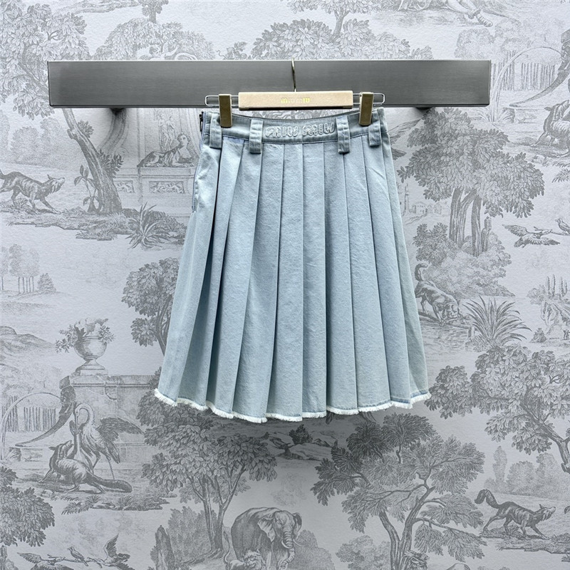 miumiu embroidered denim skirt replica d&g clothing