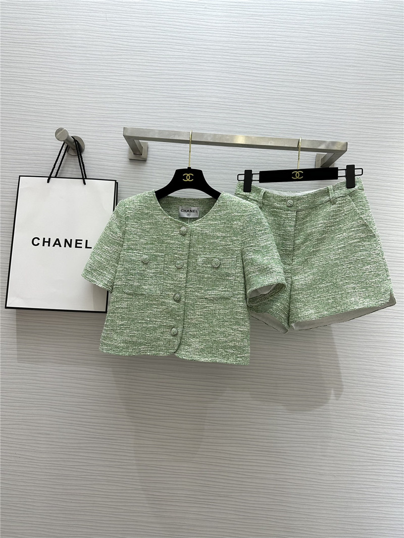 Chanel soft tweed short-sleeved top + shorts replica clothes