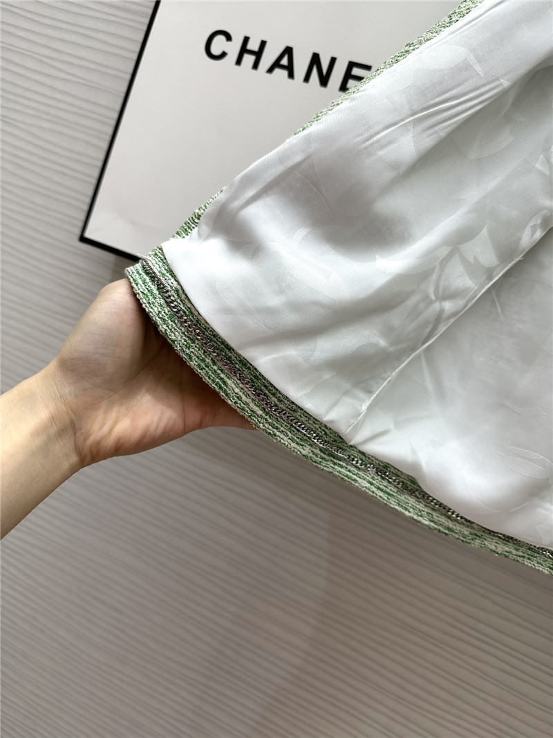 Ch**el soft tweed short-sleeved top + shorts replica clothes