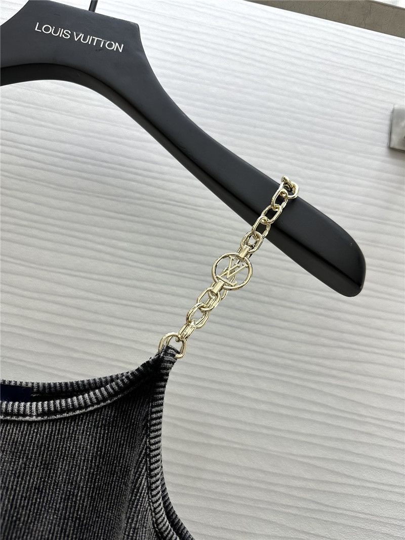 louis vuitton LV distressed suspender skirt replicas clothes