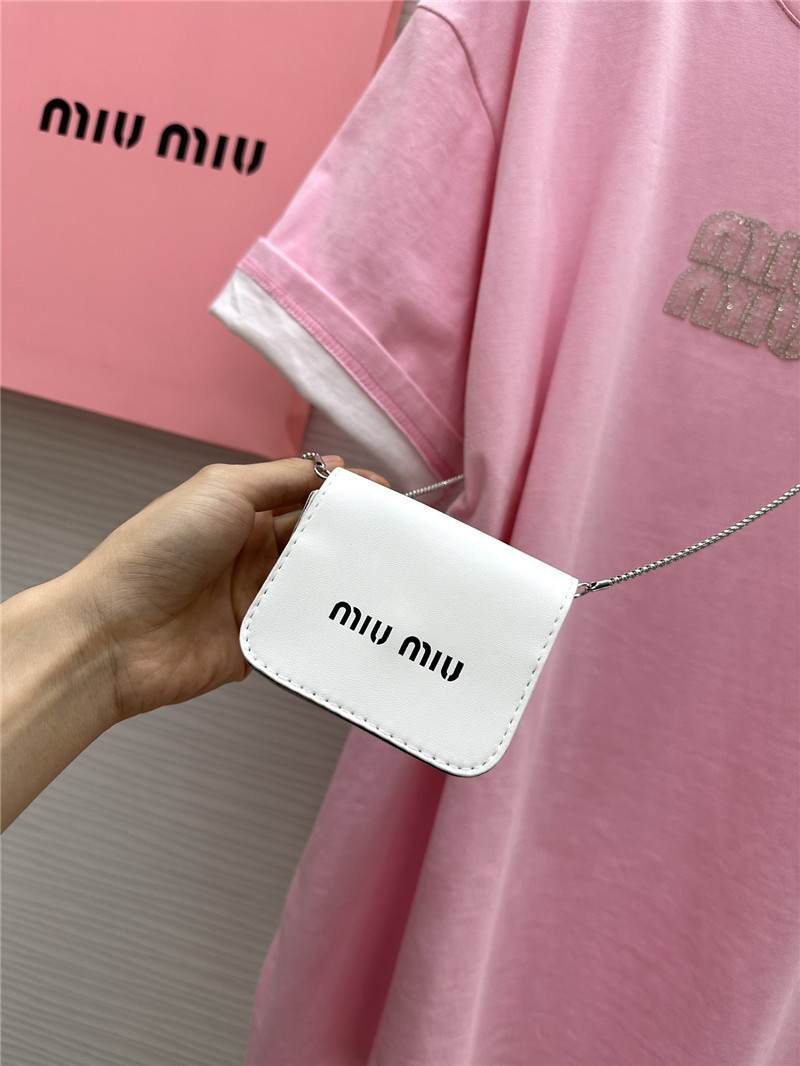 miumiu beaded contrast color T-shirt replica clothes