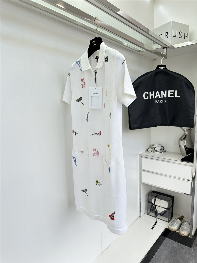 Ch**el knitted polo collar dress replica clothes