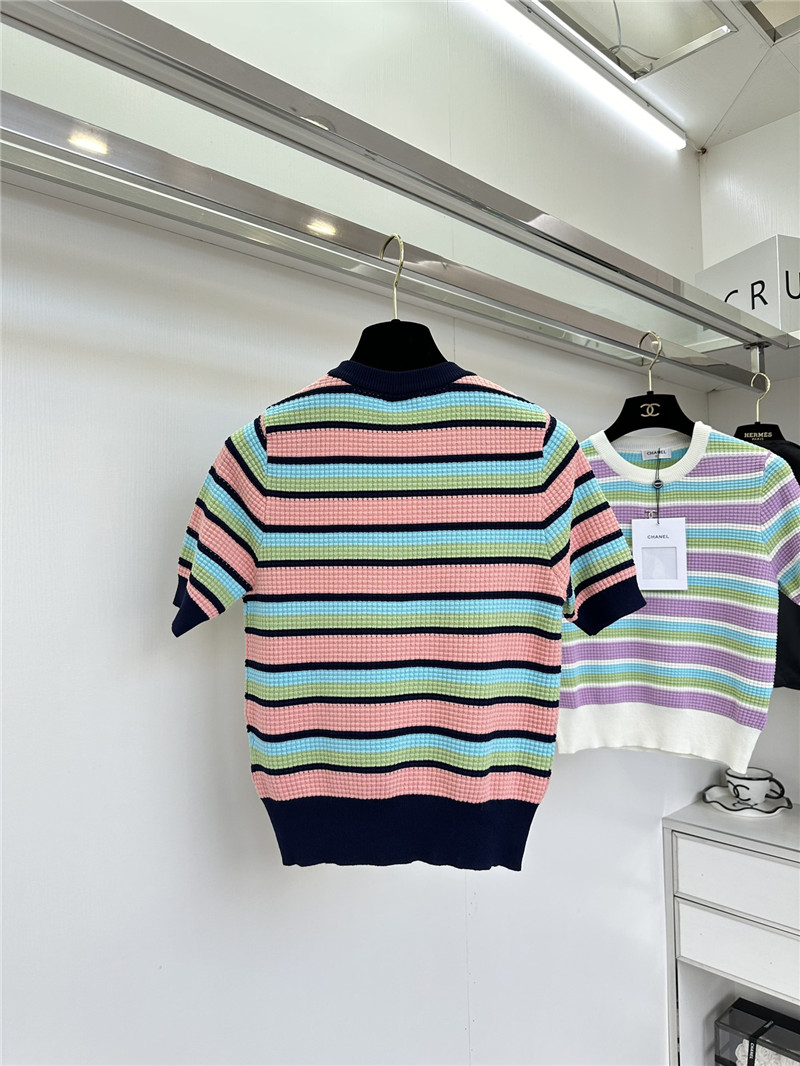 Ch**el crew neck short sleeve sweater replica d&g clothing