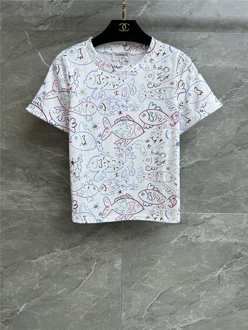Chanel painted print t-shirt replica designer clothing websites
