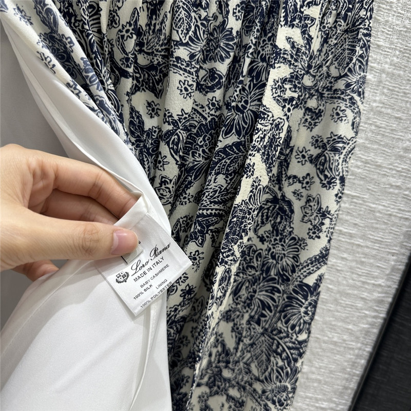 L0r0 P1ana oil painting flower silk lace long skirt replica clothing