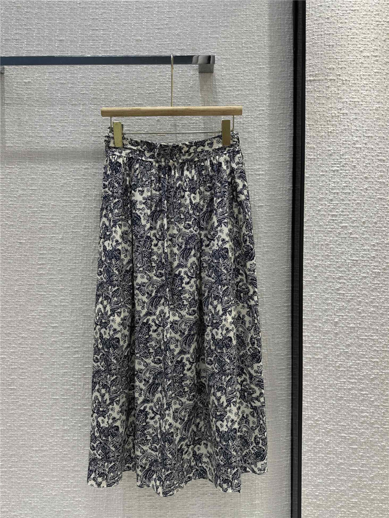 L0r0 P1ana oil painting flower silk lace long skirt replica clothing