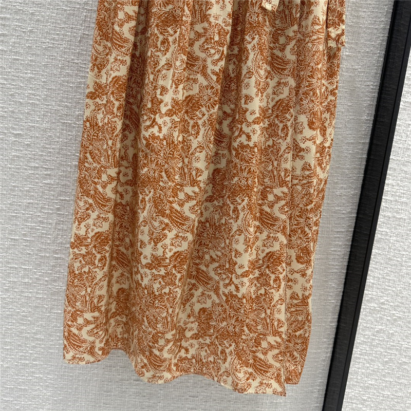 L0r0 P1ana leah woodblock botanic print self-tie midi skirt