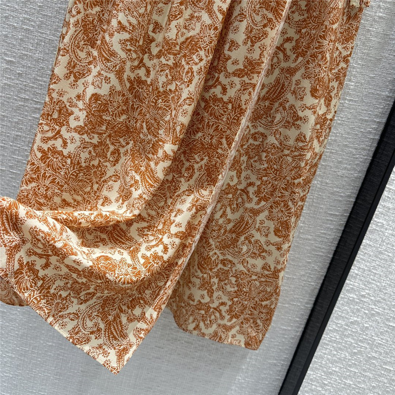 L0r0 P1ana leah woodblock botanic print self-tie midi skirt