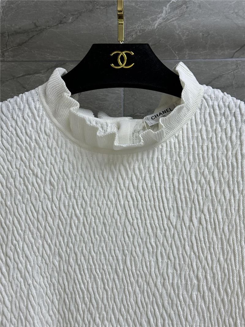 Chanel ruffled knit top replica clothing