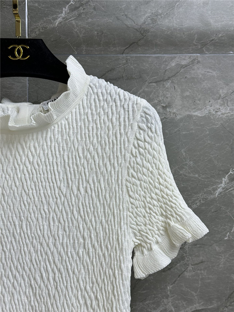 Chanel ruffled knit top replica clothing