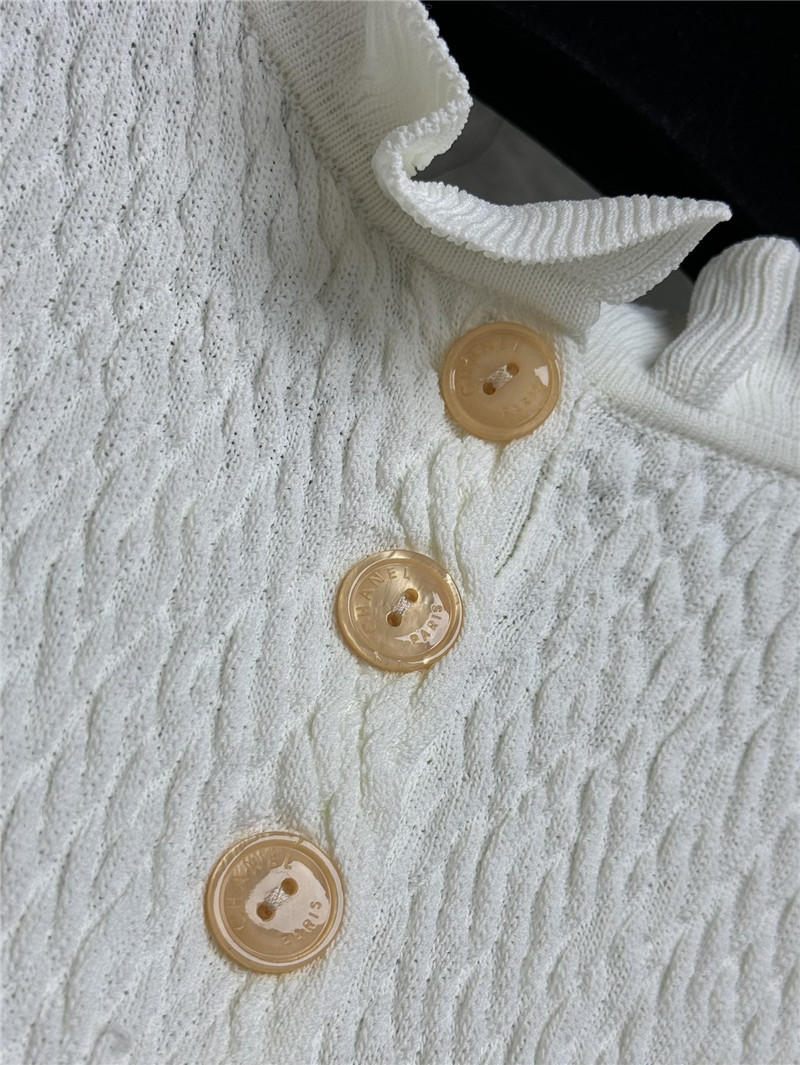 Chanel ruffled knit top replica clothing