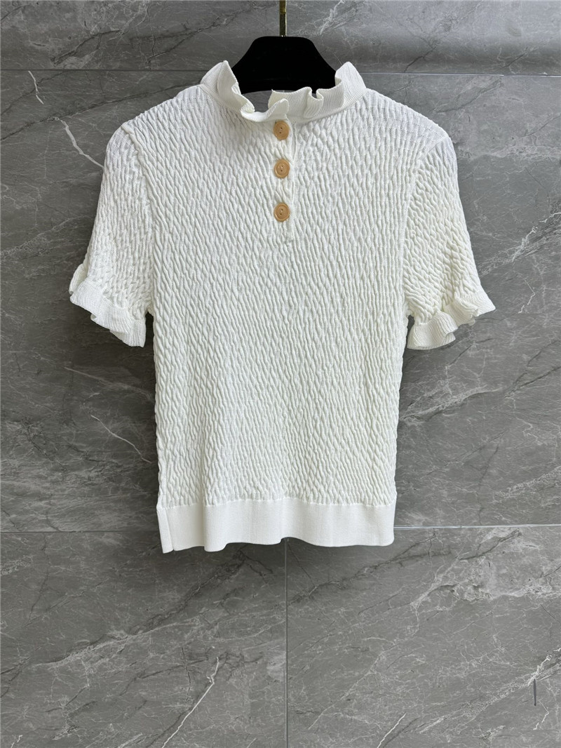 Chanel ruffled knit top replica clothing