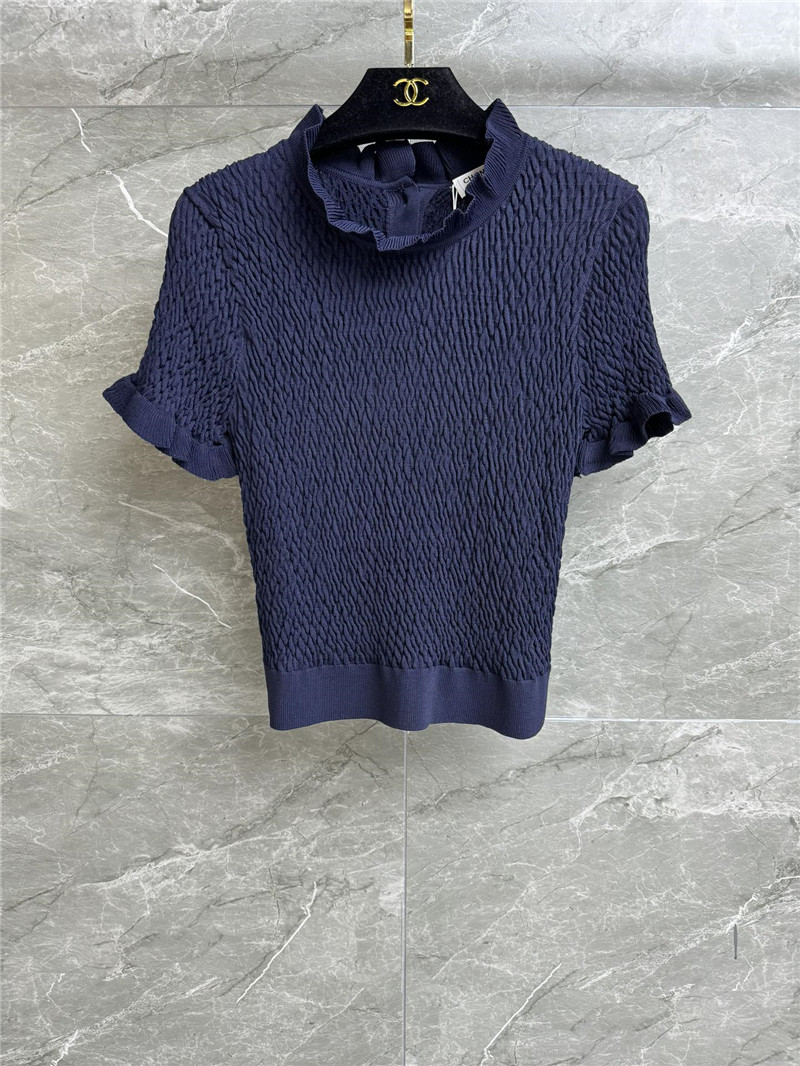 Chanel ruffled knit top replica clothing