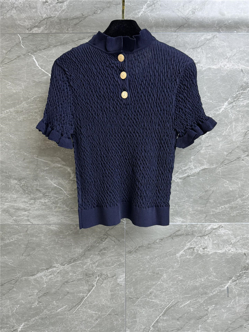 Ch**el ruffled knit top replica clothing