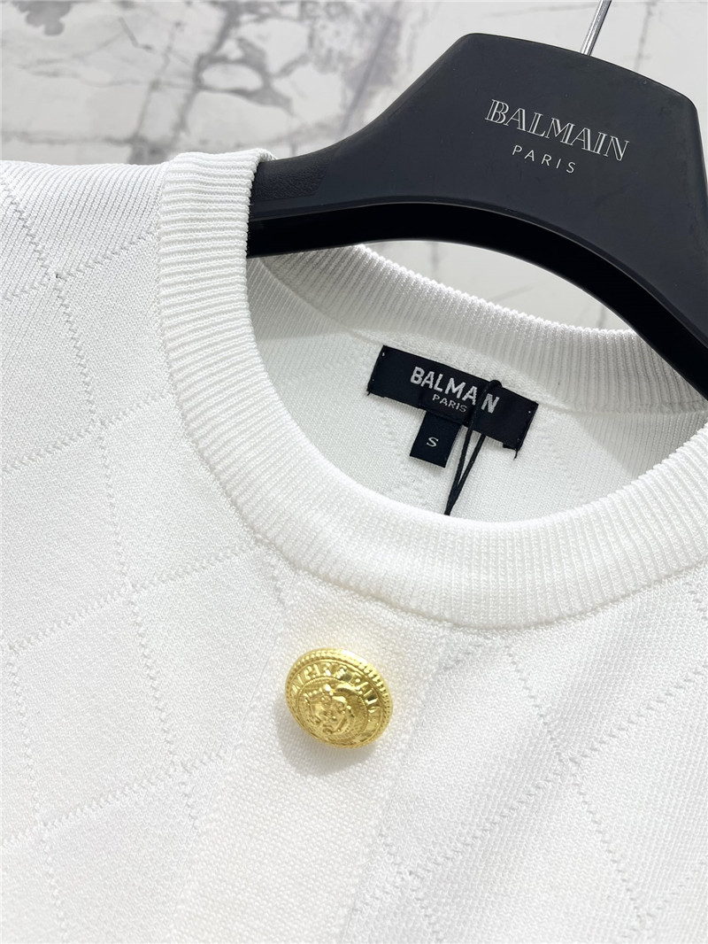 Balmain round neck button-down knit dress replica clothing sites