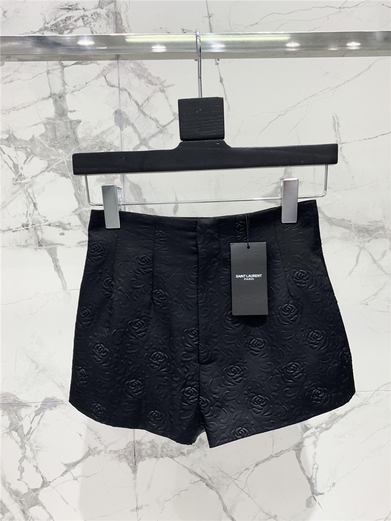 YSL camellia embossed high waist shorts replica d&g clothing