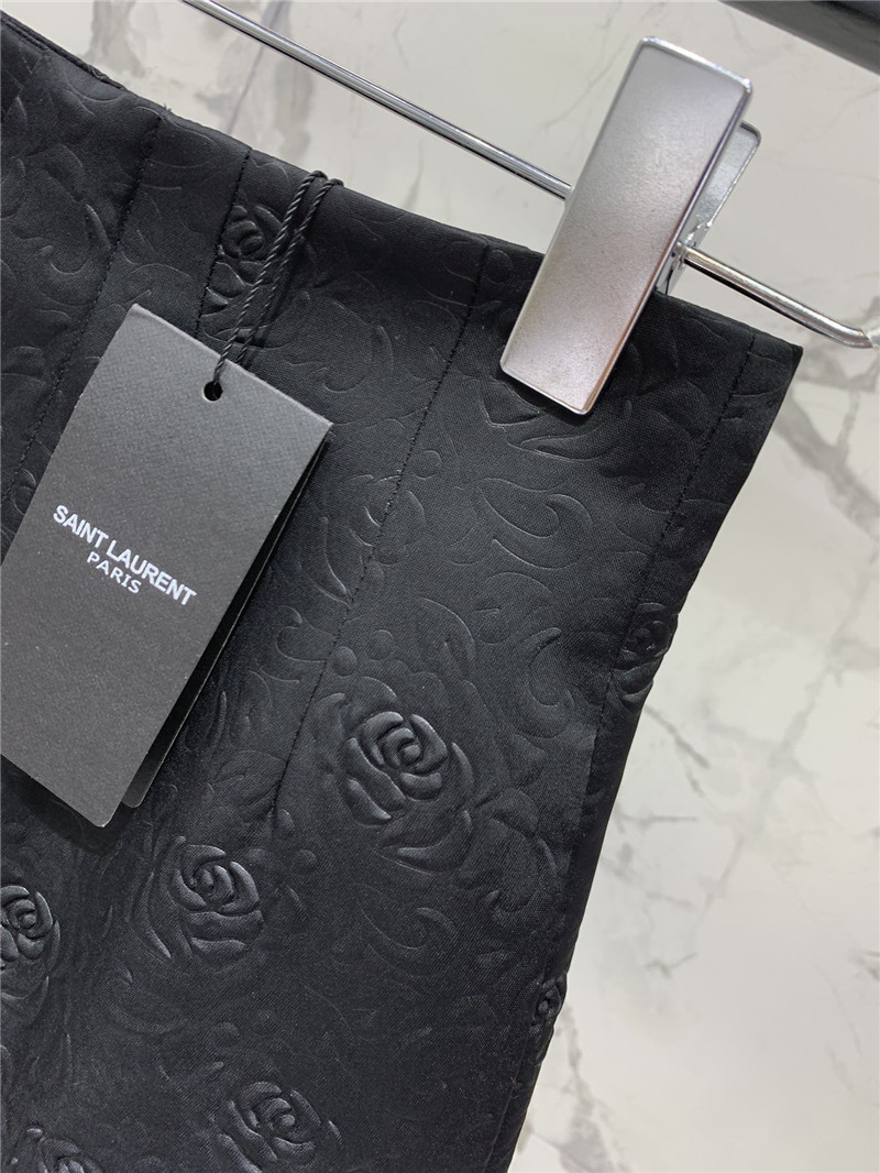 YSL camellia embossed high waist shorts replica d&g clothing