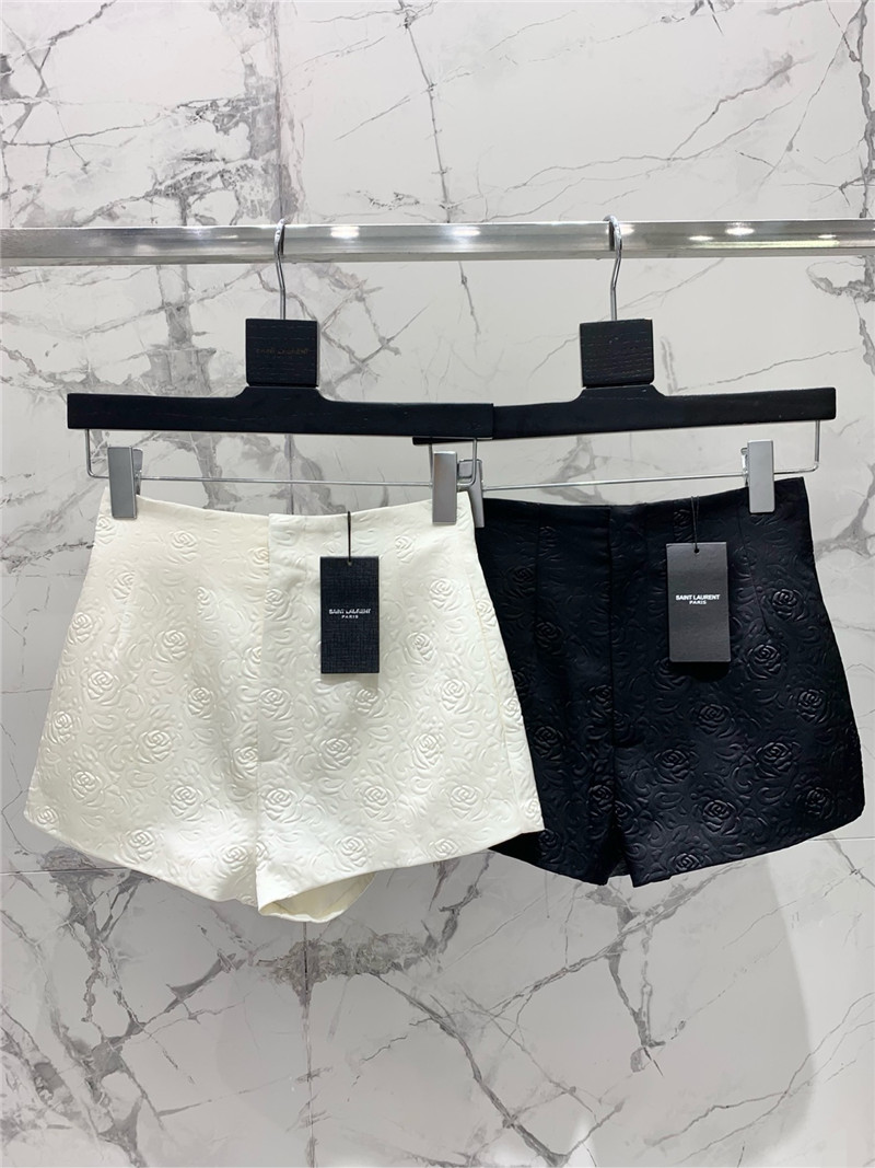 YSL camellia embossed high waist shorts replica d&g clothing