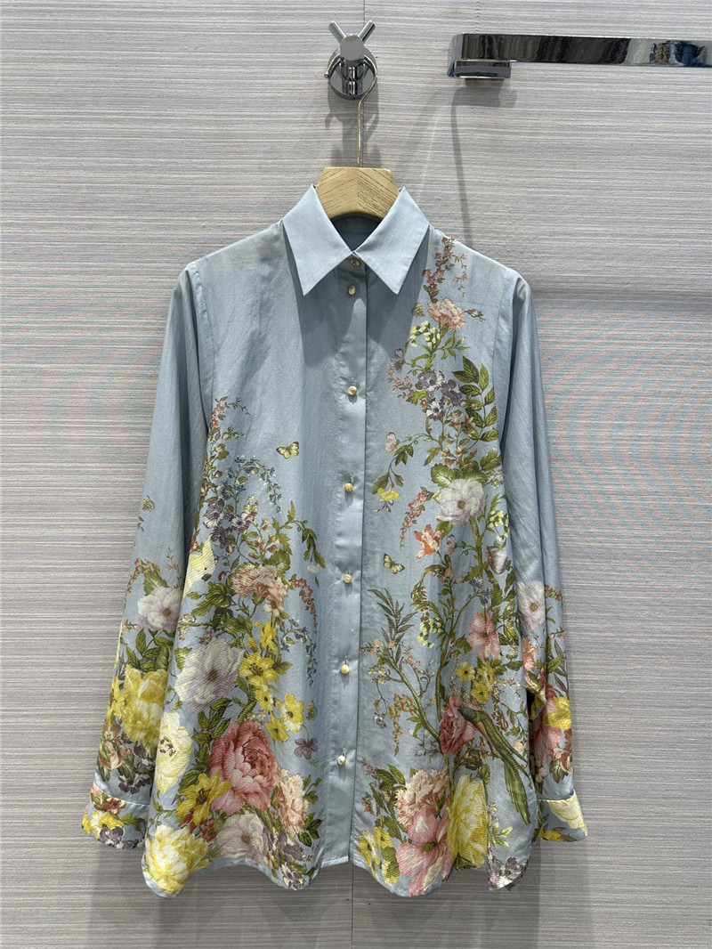 Zimm high-end mulberry silk cotton printed shirt replica clothing