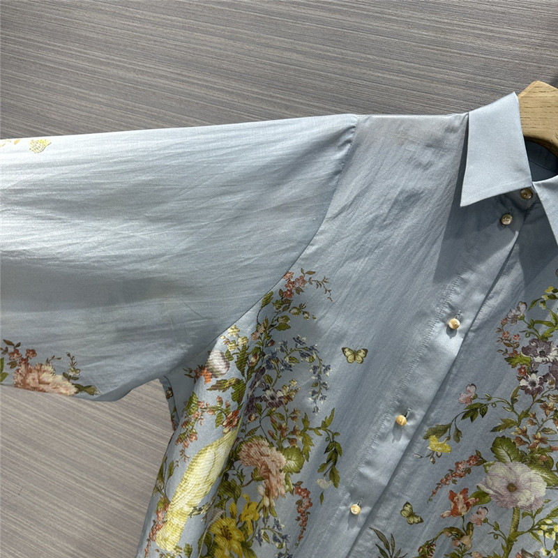 Zimm high-end mulberry silk cotton printed shirt replica clothing
