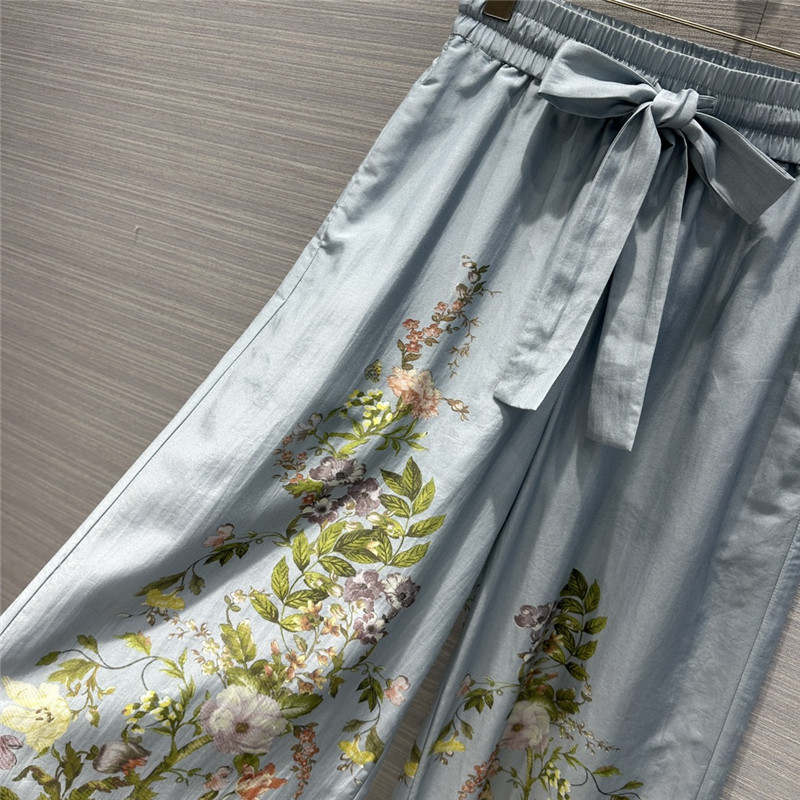 Zimm silk and cotton printed wide-leg pants replica clothes