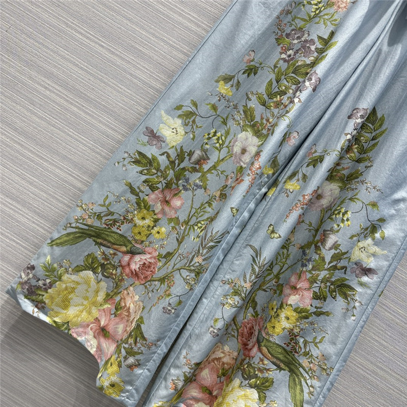 Zimm silk and cotton printed wide-leg pants replica clothes