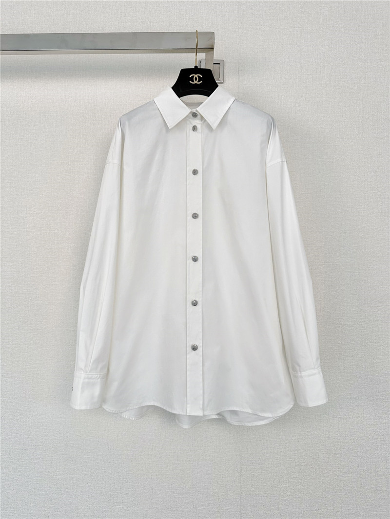 Chanel metal button lapel shirt replica clothing