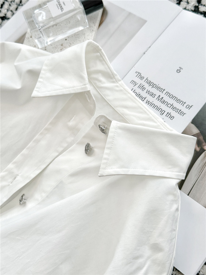 Ch**el metal button lapel shirt replica clothing