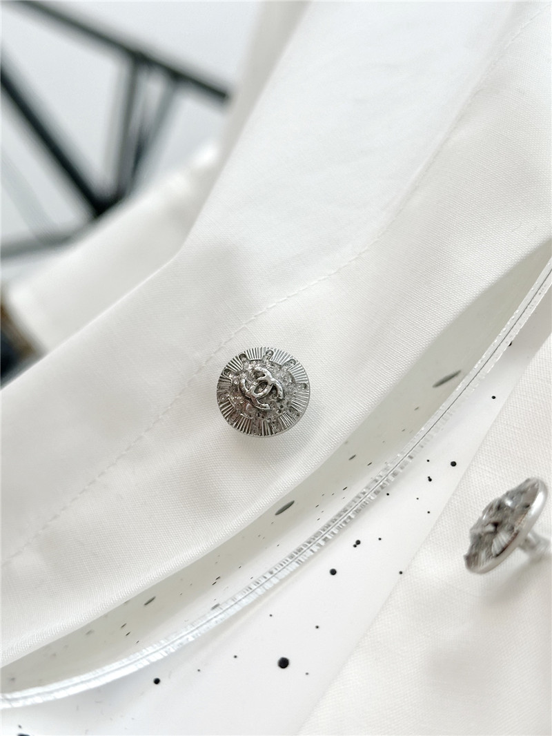 Ch**el metal button lapel shirt replica clothing
