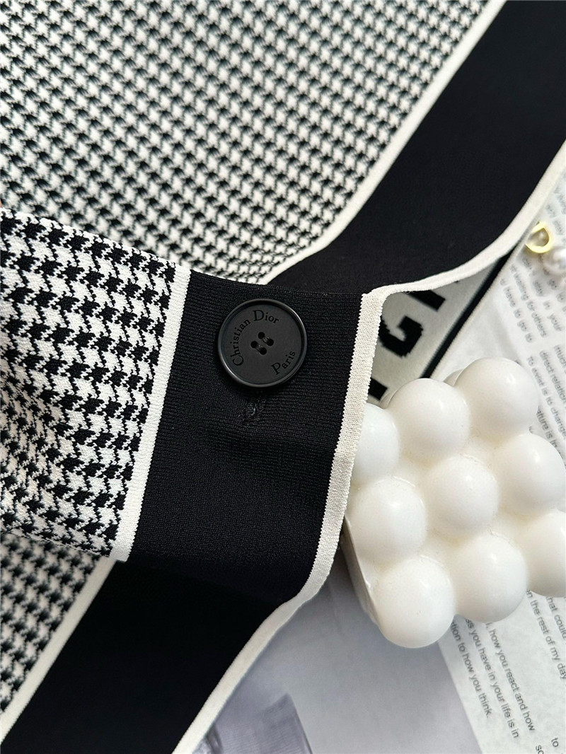 Dior Houndstooth Short Sleeve Cardigan