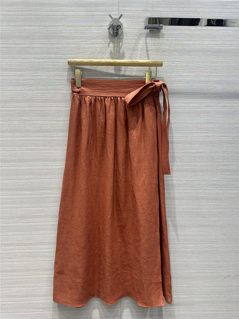 loro piana cotton and linen lace-up maxi dress replica clothing