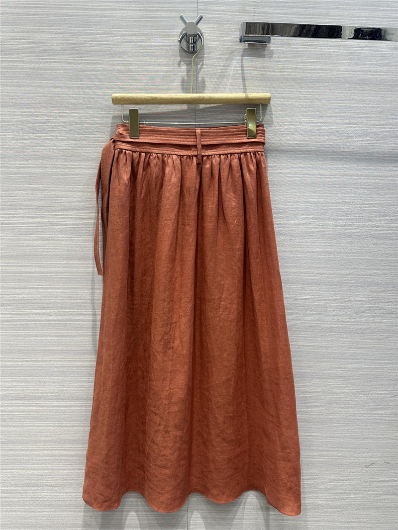 L0r0 P1ana cotton and linen lace-up maxi dress replica clothing