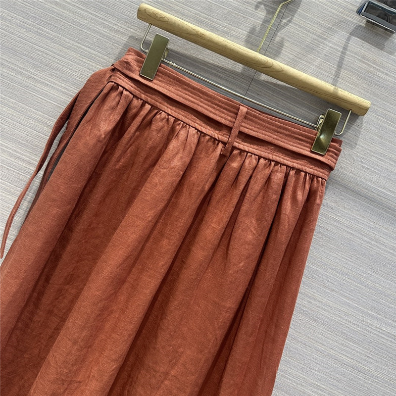 L0r0 P1ana cotton and linen lace-up maxi dress replica clothing