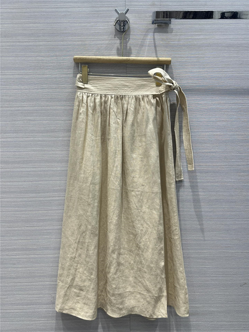 loro piana cotton and linen lace-up maxi dress replica clothing