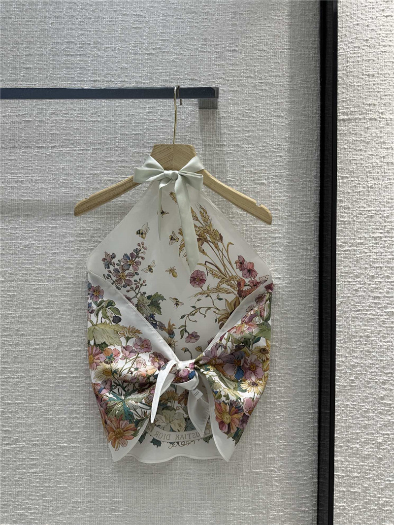 D10r silk printed halterneck vest replica clothing