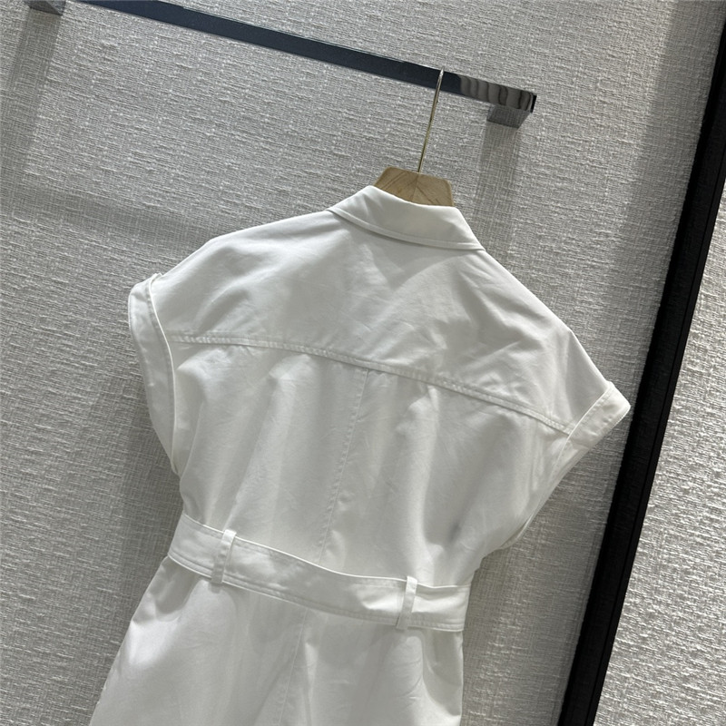 D10r small collar waist long dress replica designer clothes