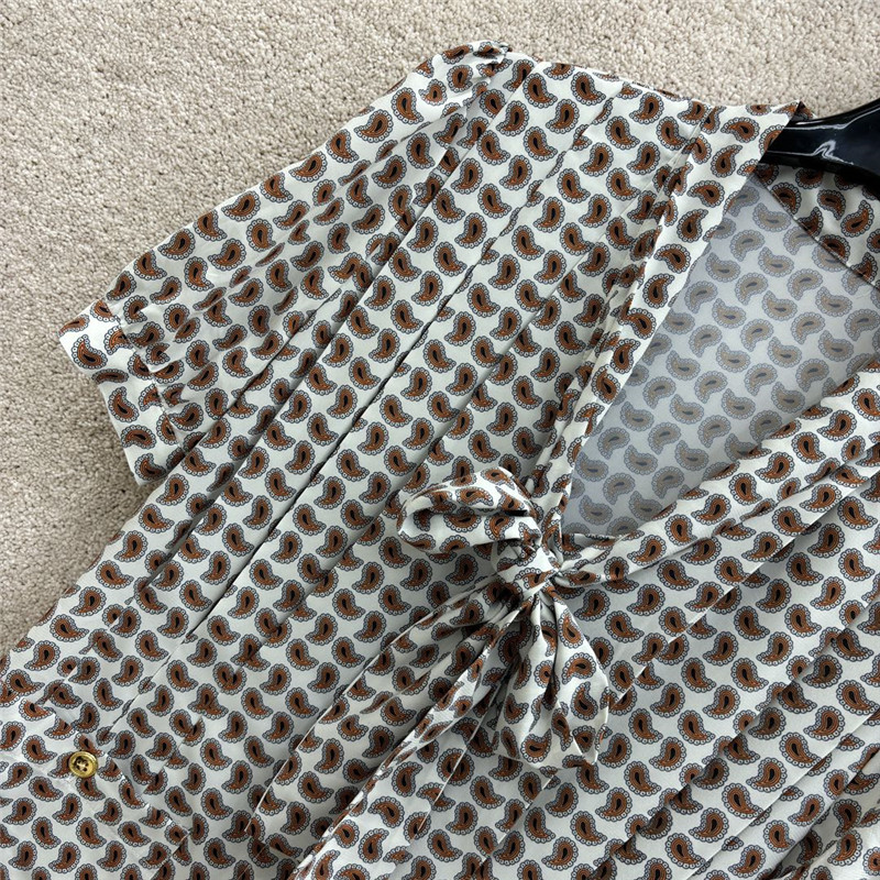 M1um1u v-neck pleated dress replicas clothes