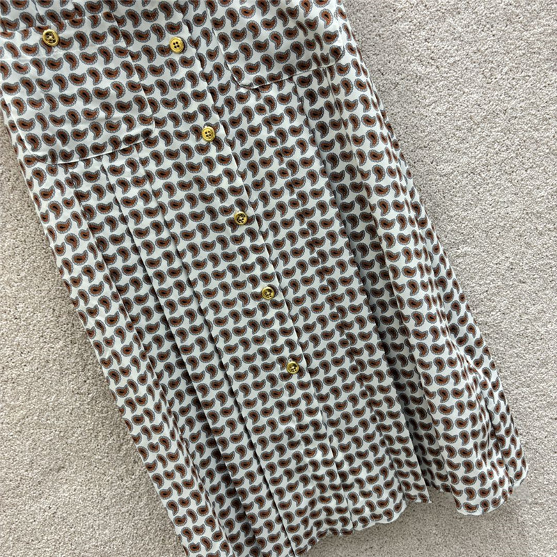 M1um1u v-neck pleated dress replicas clothes