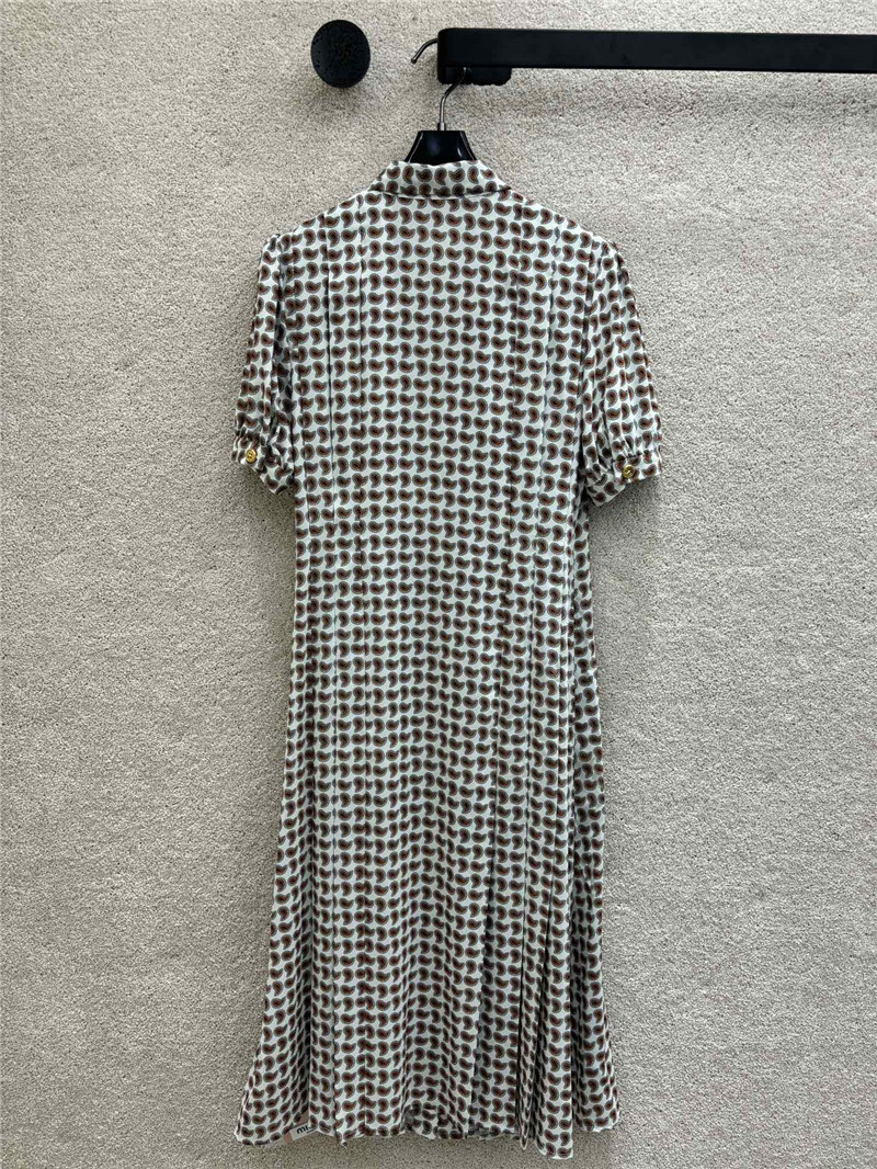 M1um1u v-neck pleated dress replicas clothes